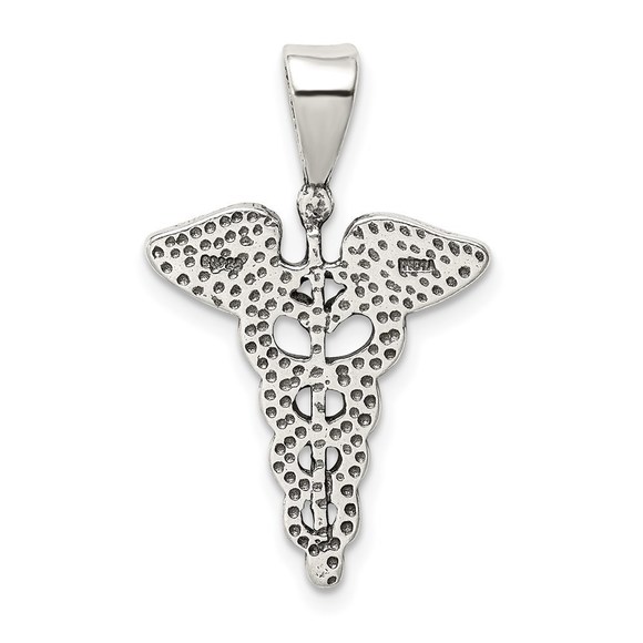 Sterling Silver Caduceus Charm - Picture 3 of 4